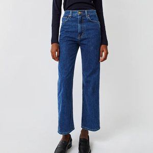 B Sides Plein High Rise Straight Jean in Medium Indigo